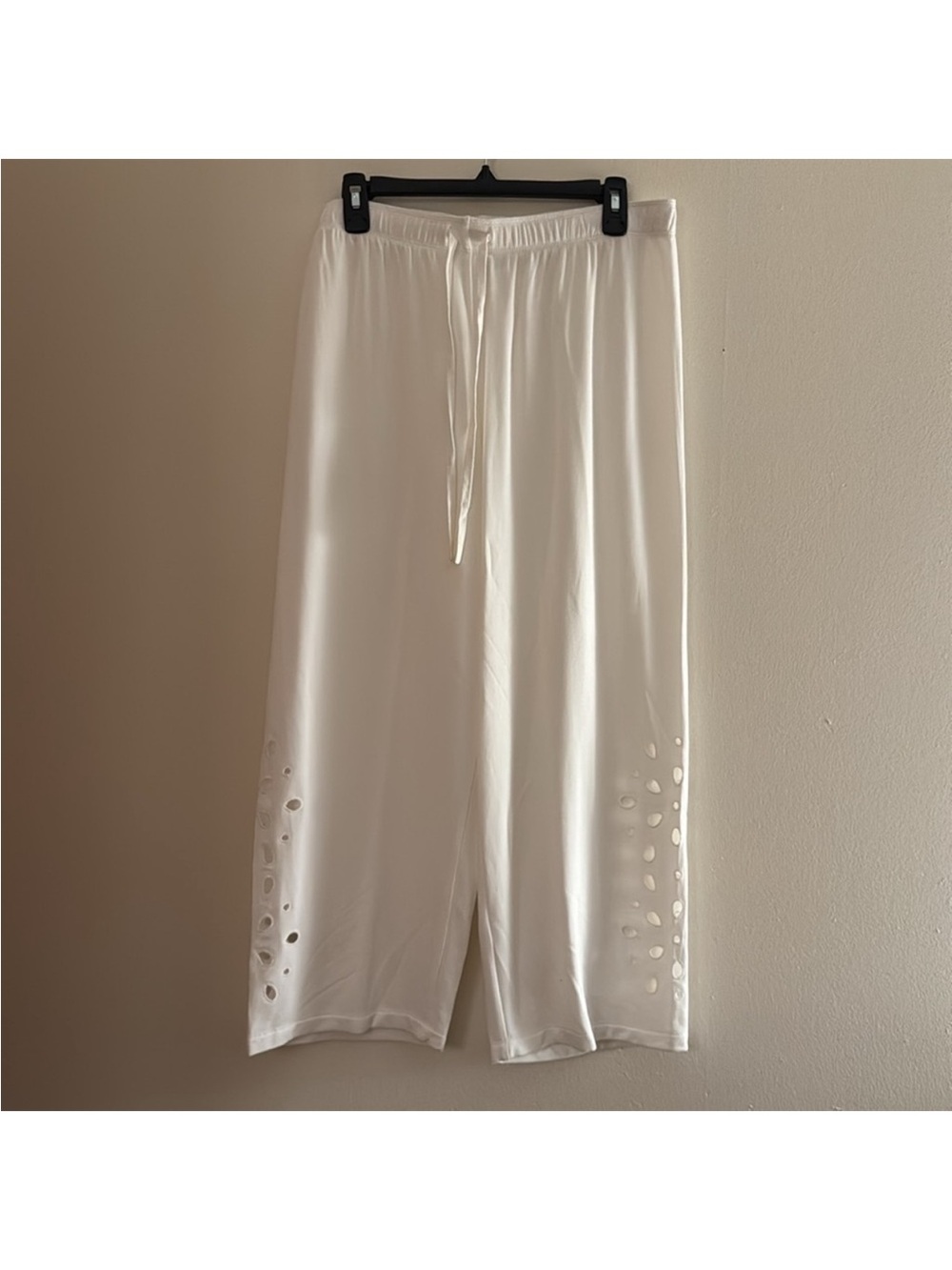 PJ Salvage Cream White Sleep Pants with Eyelet Detail